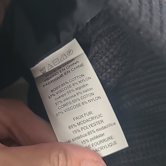 NEW MICHAEL Michael Kors black faux fur vest large - Picture 8 of 12